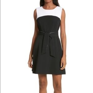NWT Milly Black / White / Jenny Colorblock Mini Dress Sz. 2